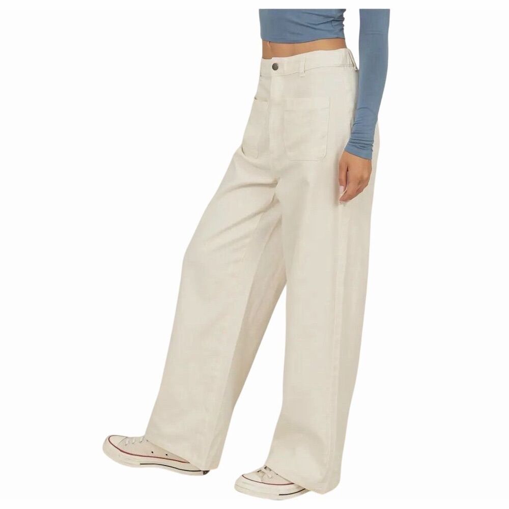 Double‎ Zero Women’s Beige High-Waisted Wide-Leg Pants - Picture 2 of 5